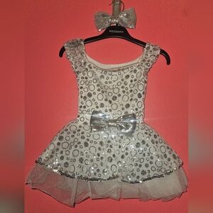 Revolution Style rc23866 White Sparkly Dress Small Child Dance Costume